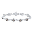 10kt White Gold Women's Round Brown Diamond Infinity Bracelet - 2 - 1/5 Cttw | Splendid Jewellery - Splendid Jewellery