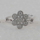 10kt White Gold Womens Round Diamond Cluster Ring - Mesmerizing Brilliance and Elegance Front view from the 10Kt White Gold Womens Round Diamond Cluster Ring 1 2 Cttwpin281727 collection by Splendid Jewellery