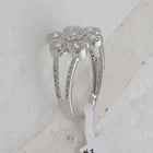 10kt White Gold Womens Round Diamond Cluster Ring - Mesmerizing Brilliance and Elegance Side 2 view from the 10Kt White Gold Womens Round Diamond Cluster Ring 1 2 Cttwpin281727 collection by Splendid Jewellery