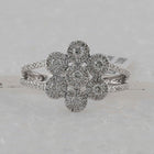 10kt White Gold Womens Round Diamond Cluster Ring - Mesmerizing Brilliance and Elegance - Splendid Jewellery