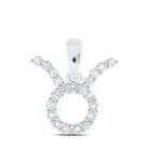 10kt White Gold Zodiac Taurus Diamond Pendant: A Celestial Symphony of Elegance - Splendid Jewellery
