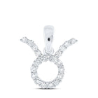 10kt White Gold Zodiac Taurus Diamond Pendant: A Celestial Symphony of Elegance - Splendid Jewellery