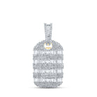 10kt Yellow Gold Baguette and Round Diamond Charm Pendant - 3 - 1/3 Cttw - Splendid Jewellery