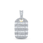 10kt Yellow Gold Baguette and Round Diamond Charm Pendant - 3 - 1/3 Cttw - Splendid Jewellery