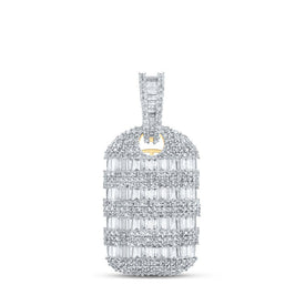 10kt Yellow Gold Baguette and Round Diamond Charm Pendant - 3 - 1/3 Cttw - Splendid Jewellery