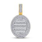 10kt Yellow Gold Baguette and Round Diamond Charm Pendant - 3/4 Cttw - Splendid Jewellery