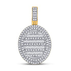 10kt Yellow Gold Baguette and Round Diamond Charm Pendant - 3/4 Cttw - Splendid Jewellery
