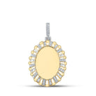 10kt Yellow Gold Baguette and Round Diamond Charm Pendant for Men - 1 Cttw - Splendid Jewellery