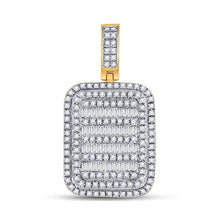 Load image into Gallery viewer, 10kt Yellow Gold Baguette and Round Diamond Charm Pendant for Men - 3/4 Cttw - Splendid Jewellery