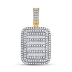 10kt Yellow Gold Baguette and Round Diamond Charm Pendant for Men - 3/4 Cttw - Splendid Jewellery