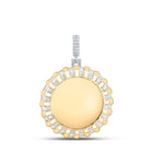 10kt Yellow Gold Baguette and Round Diamond Circle Charm Pendant - 1 Cttw - Splendid Jewellery