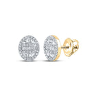 10kt Yellow Gold Baguette and Round Diamond Cluster Earrings - 1/3 Cttw - Splendid Jewellery