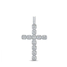 10kt Yellow Gold Baguette and Round Diamond Cross Pendant - 2 - 1/3 Cttw - Splendid Jewellery