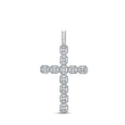 10kt Yellow Gold Baguette and Round Diamond Cross Pendant - 2 - 1/3 Cttw - Splendid Jewellery