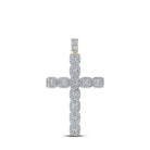 10kt Yellow Gold Baguette and Round Diamond Cross Pendant - 3 - 1/3 Cttw - Splendid Jewellery