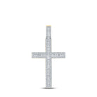 10kt Yellow Gold Baguette and Round Diamond Cross Pendant for Men - 2 - 1/2 Cttw - Splendid Jewellery