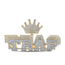 Load image into Gallery viewer, 10kt Yellow Gold Baguette and Round Diamond Crown Charm Pendant - 8 - 1/2 Cttw - Splendid Jewellery