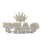 10kt Yellow Gold Baguette and Round Diamond Crown Charm Pendant - 8 - 1/2 Cttw - Splendid Jewellery