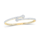 10kt Yellow Gold Baguette and Round Diamond Cuff Bangle Bracelet - 2 - 5/8 Cttw - Splendid Jewellery