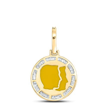 Load image into Gallery viewer, 10kt Yellow Gold Baguette and Round Diamond Gemini Sign Charm Pendant for Men - 1/2 Cttw - Splendid Jewellery