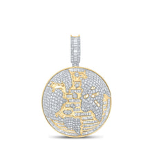 Load image into Gallery viewer, 10kt Yellow Gold Baguette and Round Diamond Globe Charm Pendant - 7 - 3/4 Ct.t.w. - Splendid Jewellery
