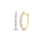 10kt Yellow Gold Baguette and Round Diamond Hoop Earrings - Splendid Jewellery