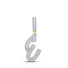 10kt Yellow Gold Baguette and Round Diamond Initial E Pendant - 3/4 Cttw - Splendid Jewellery