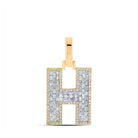 10kt Yellow Gold Baguette and Round Diamond Initial Pendant for Men - 1/2 Cttw - Splendid Jewellery