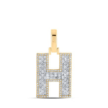 Load image into Gallery viewer, 10kt Yellow Gold Baguette and Round Diamond Initial Pendant for Men - 1/2 Cttw - Splendid Jewellery