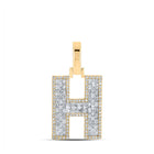 10kt Yellow Gold Baguette and Round Diamond Initial Pendant for Men - 1/2 Cttw - Splendid Jewellery