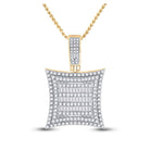 10kt Yellow Gold Baguette and Round Diamond Kite Charm Pendant - 1 - 1/4 Cttw - Splendid Jewellery