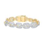 10kt Yellow Gold Baguette and Round Diamond Link Bracelet - 8 - 1/2 Ct.t.w. - Splendid Jewellery