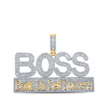 Load image into Gallery viewer, 10kt Yellow Gold Baguette and Round Diamond Men's BOSS Charm Pendant - 2 - 3/8 Cttw - Splendid Jewellery