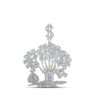 10kt Yellow Gold Baguette and Round Diamond Money Tree Pendant - 6 - 1/2 Cttw - Splendid Jewellery