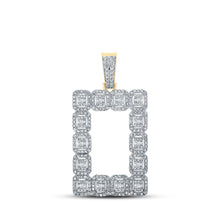 Load image into Gallery viewer, 10kt Yellow Gold Baguette and Round Diamond Rectangle Charm Pendant - 2 - 1/2 Cttw - Splendid Jewellery