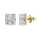 10kt Yellow Gold Baguette and Round Diamond Square Earrings for Men - 1/2 Cttw - Splendid Jewellery