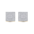 10kt Yellow Gold Baguette and Round Diamond Square Earrings for Men - 1/2 Cttw - Splendid Jewellery