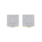 10kt Yellow Gold Baguette and Round Diamond Square Earrings for Men - 1/2 Cttw - Splendid Jewellery