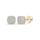 10kt Yellow Gold Baguette and Round Diamond Square Earrings for Men - 5/8 Ct.t.w. - Splendid Jewellery