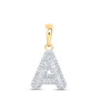 10kt Yellow Gold Baguette Diamond A Initial Pendant | Personalized Elegance in Dazzling Brilliance - Splendid Jewellery