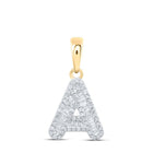 10kt Yellow Gold Baguette Diamond A Initial Pendant | Personalized Elegance in Dazzling Brilliance - Splendid Jewellery