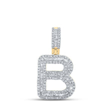 Load image into Gallery viewer, 10kt Yellow Gold Baguette Diamond B Initial Letter Pendant - 5/8 Cttw - Splendid Jewellery