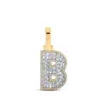 10kt Yellow Gold Baguette Diamond B Initial Pendant - 1/2 Cttw - Splendid Jewellery