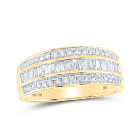 10kt Yellow Gold Baguette Diamond Band Ring - 7/8 Cttw - Exquisite Men's Jewelry - Splendid Jewellery