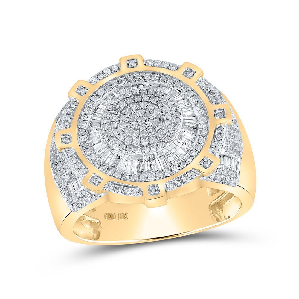 10kt Yellow Gold Baguette Diamond Circle Men's Ring - 1 Cttw | Splendid Jewellery - Splendid Jewellery