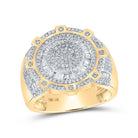 10kt Yellow Gold Baguette Diamond Circle Men's Ring - 1 Cttw | Splendid Jewellery - Splendid Jewellery