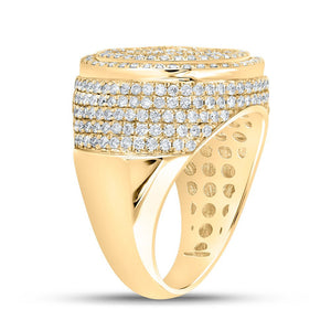 10kt Yellow Gold Baguette Diamond Circle Men's Ring - 3 - 3/8 Cttw | Splendid Jewellery - Splendid Jewellery