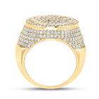10kt Yellow Gold Baguette Diamond Circle Men's Ring - 3-3/8 Cttw | Splendid Jewellery Side view from the 10Kt Yellow Gold Mens Baguette Diamond Circle Ring 3 3 8 Cttwpin210718 collection by Splendid Jewellery