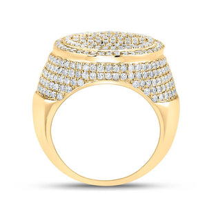 10kt Yellow Gold Baguette Diamond Circle Men's Ring - 3 - 3/8 Cttw | Splendid Jewellery - Splendid Jewellery