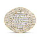 10kt Yellow Gold Baguette Diamond Circle Men's Ring - 3-3/8 Cttw | Splendid Jewellery Front view from the 10Kt Yellow Gold Mens Baguette Diamond Circle Ring 3 3 8 Cttwpin210718 collection by Splendid Jewellery